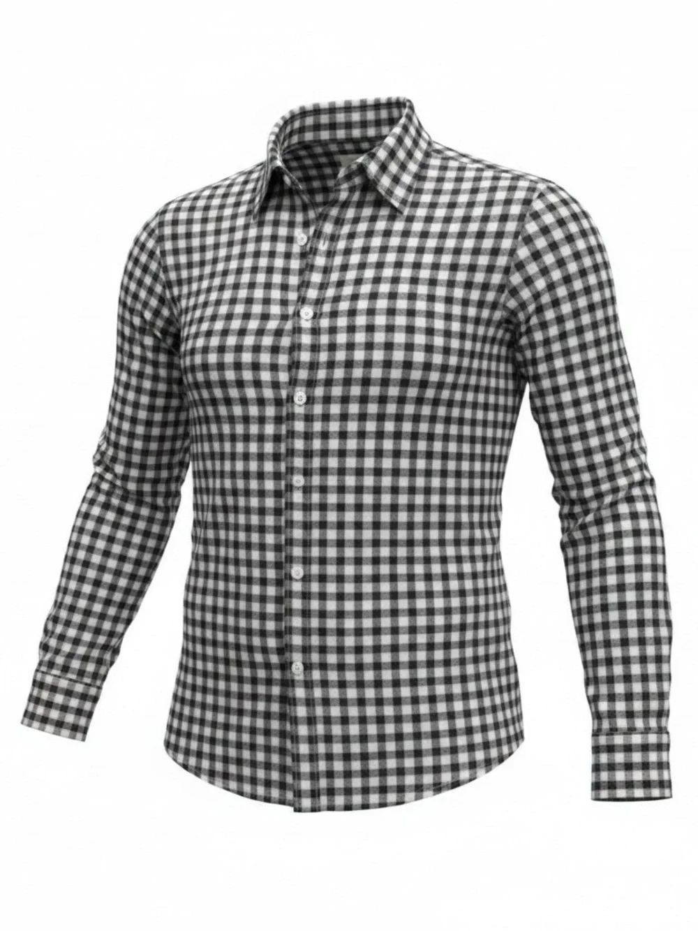 J. Crew Black and White Gingham Button-Down Shirt
